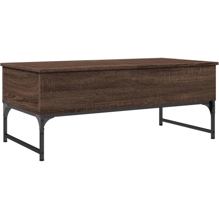 Mesa de centro madera ingeniería metal roble marrón 100x50x40cm - comfortxl