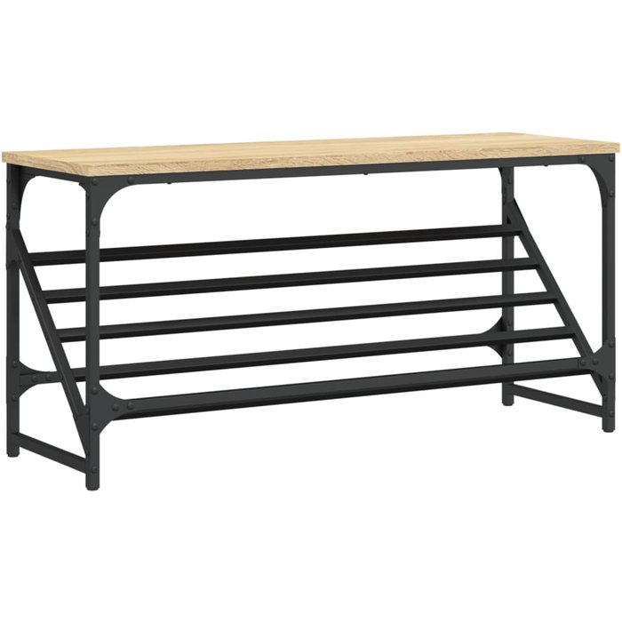 Zapatero de madera laminada roble sonoma 90x30x45 cm - comfortxl