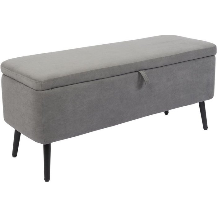 Baúl maison tapizado microfibra gris 49x110x40 cm adec