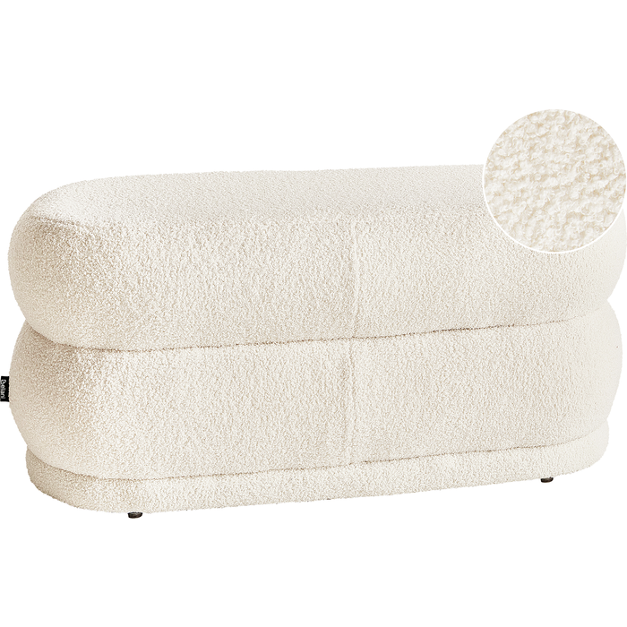 Beliani banco ellendale bouclé blanco crema