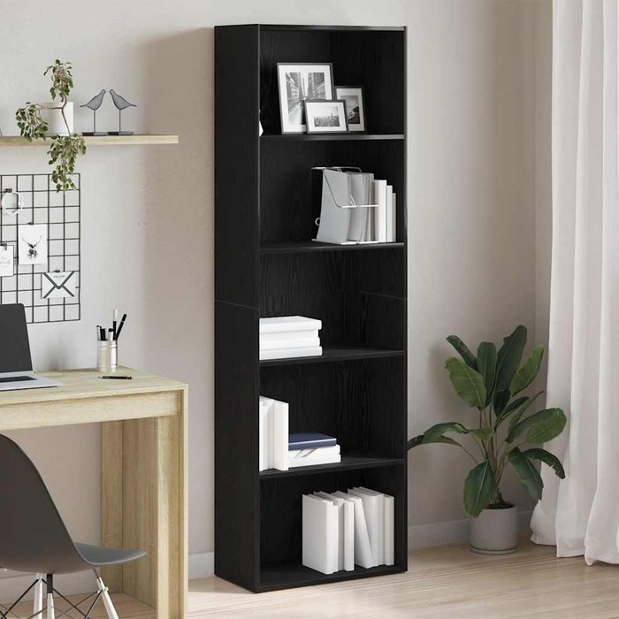 Librería de roble negro, 60x30x189 cm, madera de ingeniería. - pangivo