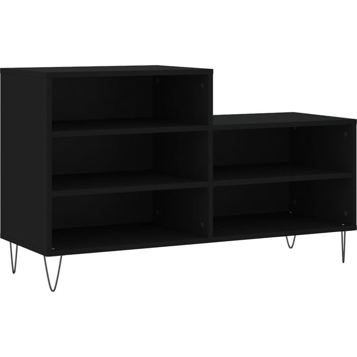Mueble zapatero madera contrachapada negro 102x36x60 cm - comfortxl