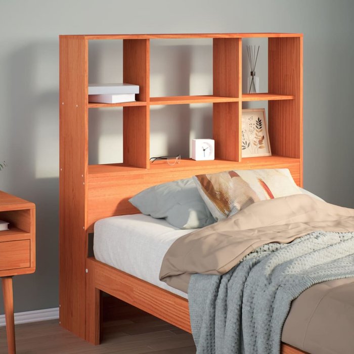 Maison exclusive - cabecero de cama almacenaje madera maciza pino marrón 75 cm