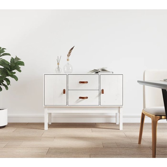 Vidaxl aparador madera maciza de pino blanco 110x40x78 cm