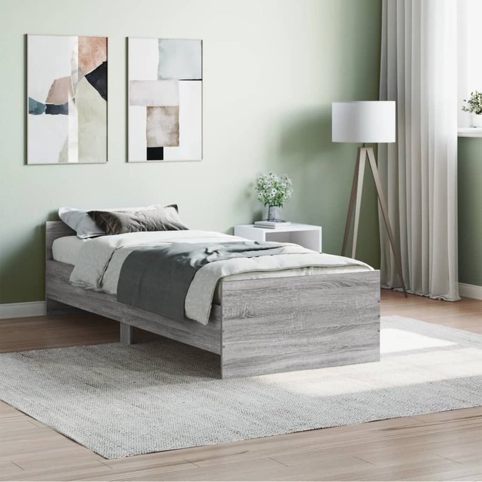 Maison exclusive - estructura de cama madera de ingeniería sonoma gris 75x190 cm