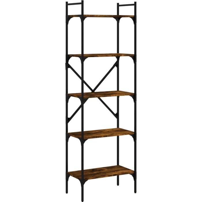 Librería de 5 estantes madera roble ahumado 56x31,5x174 cm – comfortxl