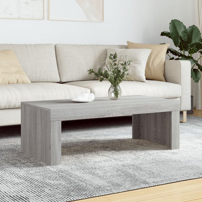 Mesa de centro sonoma gris 102x50x36 cm madera contrachapada