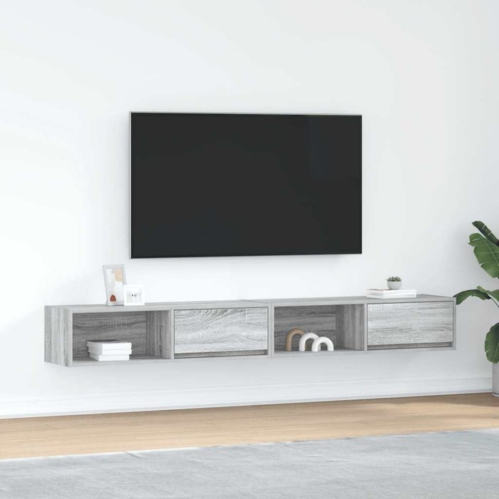 Muebles de tv 2 uds madera ingeniería gris sonoma 100x31x25,5cm
