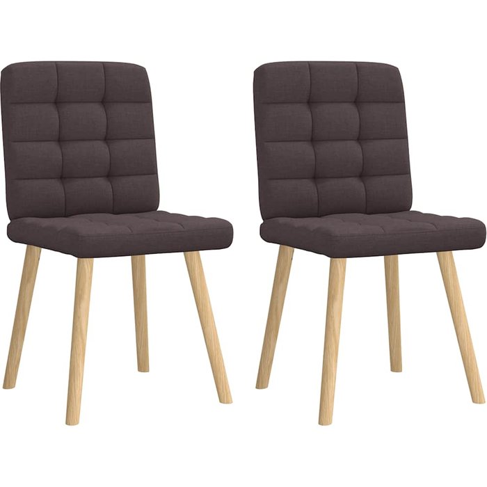 Sillas de comedor 2 unidades tela marrón oscuro vidaxl