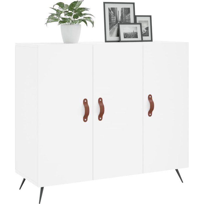 Aparador blanco 90x34x80 cm de madera contrachapada