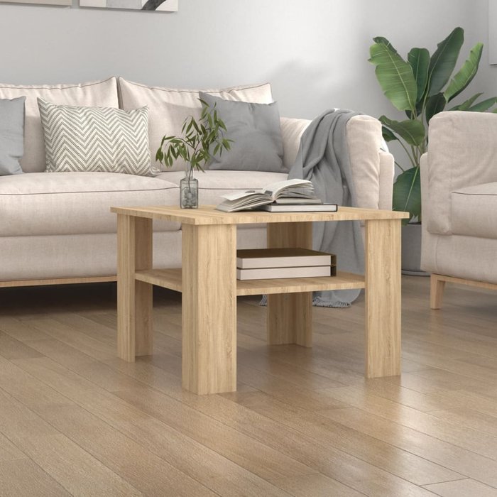 Maison exclusive - mesa de centro madera contrachapada roble sonoma 60x60x42 cm