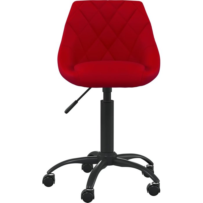 Silla de oficina de terciopelo rojo tinto — comfortxl