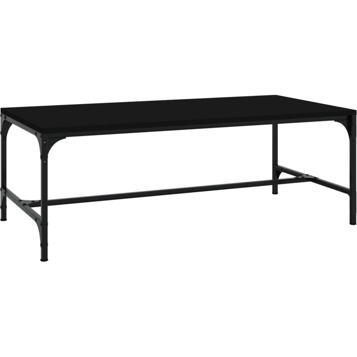 Mesa de centro de madera contrachapada negro 100x50x35 cm - comfortxl