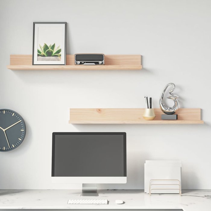 Maison exclusive - estantes de pared 2 uds madera maciza de pino 80x11x9 cm