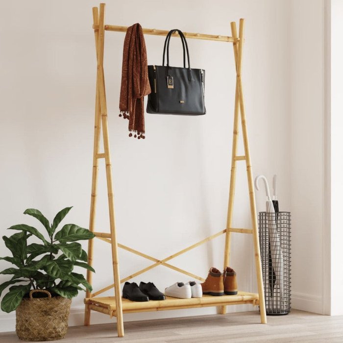 Perchero con estante bambú 102x50x190 cm vidaxl