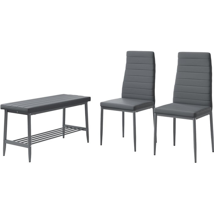 Vicco banco y silla grand, gris, 85 x 46.5 cm juego de 3 piezas