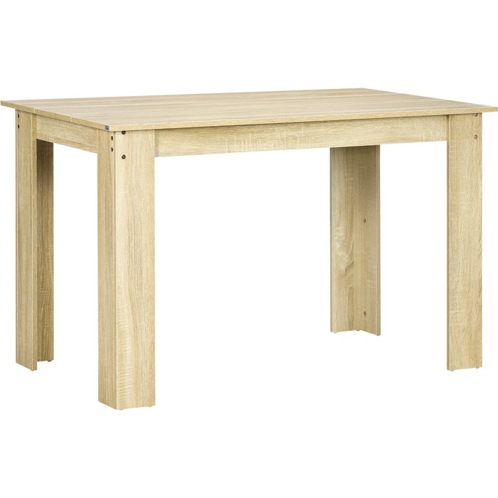 Mesa de comedor rectangular 4-6 personas 120x69x75cm melamina roble moderna