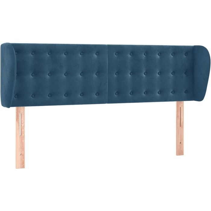 Cabecero cama - mueble cabecero de terciopelo azul oscuro 147x23x78/88 cm