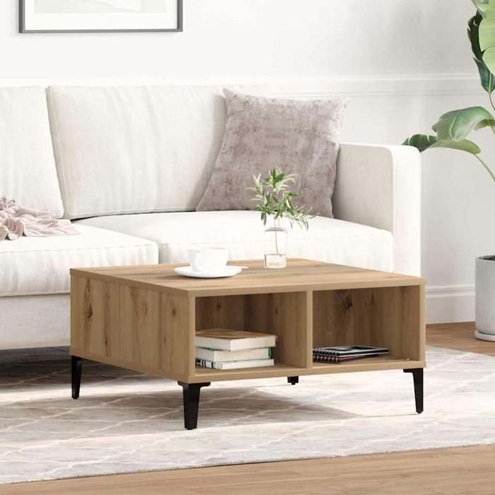 Maison exclusive - mesa de café roble artesanal 60 x 60 x 30 cm