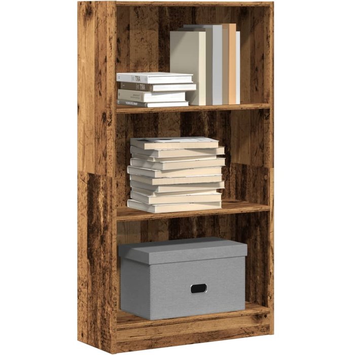 Librería de madera reciclada, 60x24x109 cm, madera de ingeniería. - pangivo