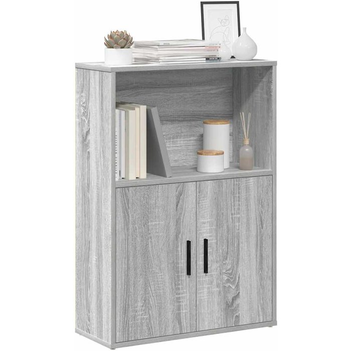 Librería sonoma gris 60x24x85 cm madera contrachapada