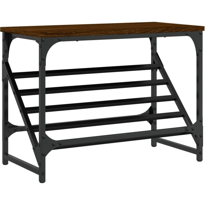 Zapatero de madera laminada, roble marrón, 60x30x45 cm - comfortxl