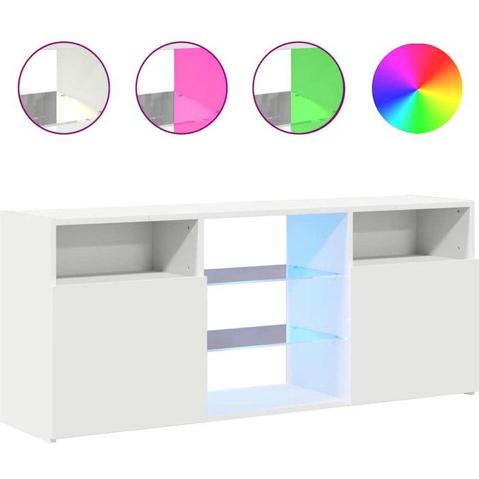 Mueble de tv con iluminación led blanca 120x30x50 cm - comfortxl