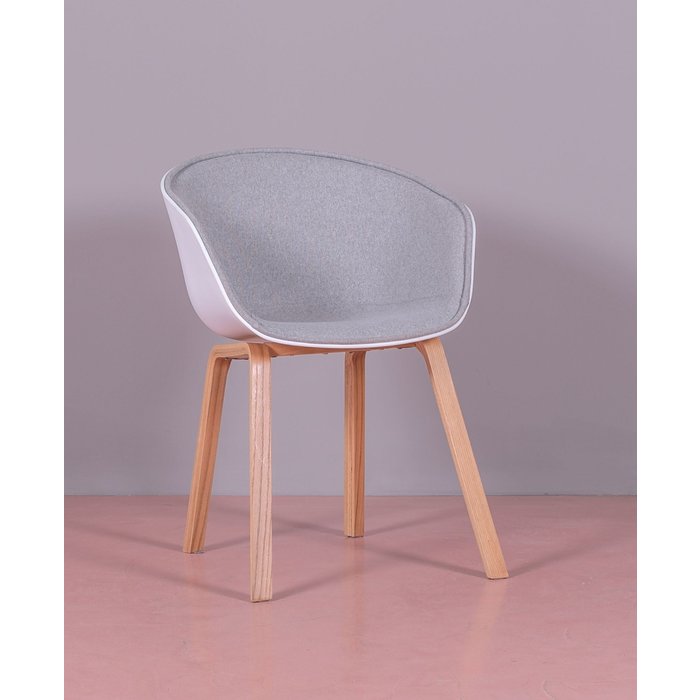 Silla nórdica tapizada en algodón - daxer - nest dream - gris