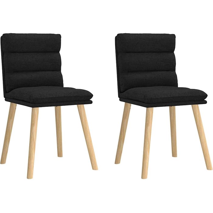 Pack 2 uds sillas de comedor | silla de cocina tela negro cfw50511