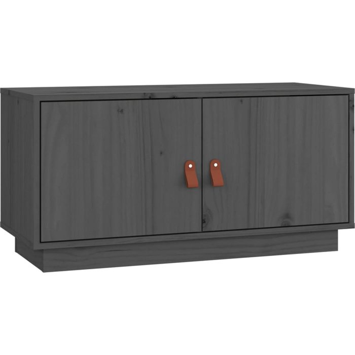 Mueble tv gris 80x34x40 cm madera maciza de pino