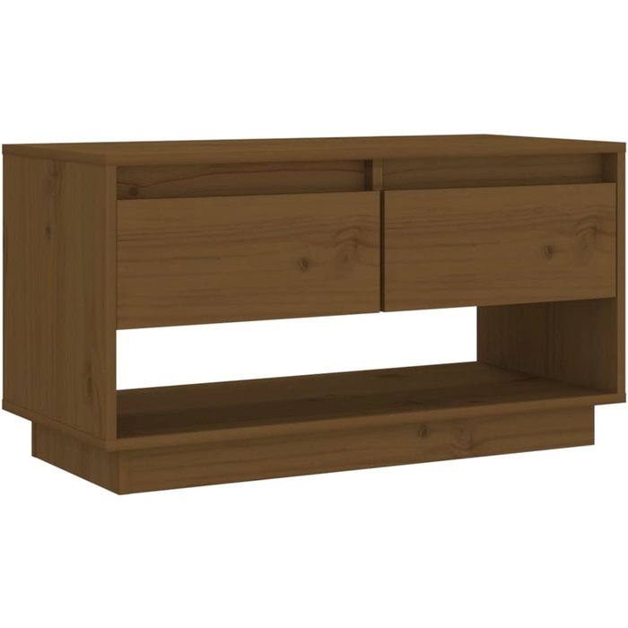 Mueble tv marrón miel 74x34x40 cm madera maciza de pino