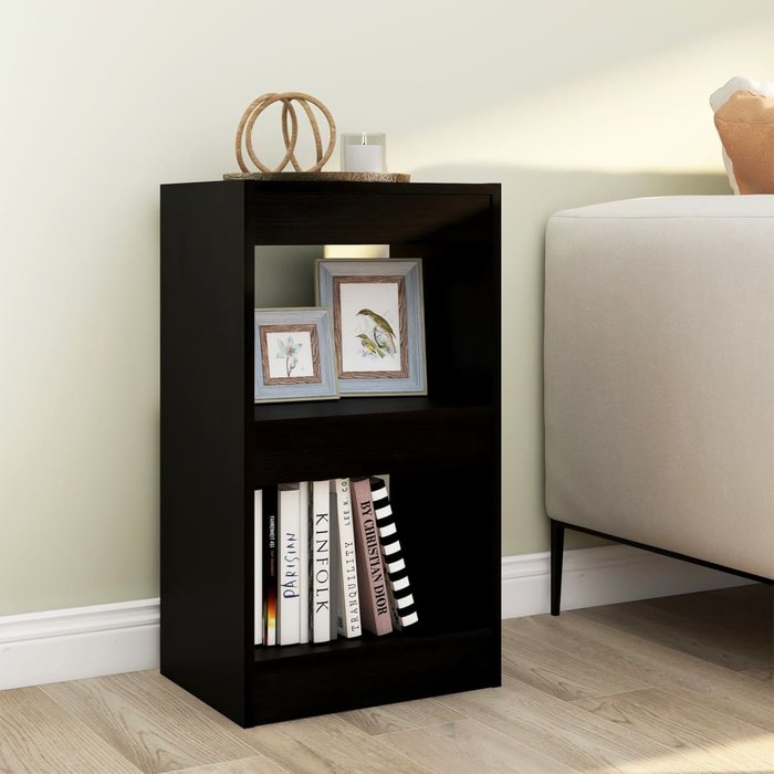 Librería/separador de ambientes negro 40x30x72 cm