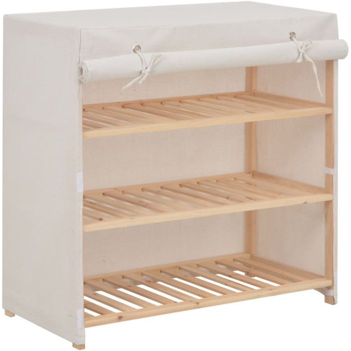 Zapatero con funda de tela blanco 79x40x80 cm vidaxl