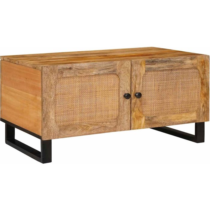 Mesa de café natural 80 x 50 x 40 cm madera de mango maciza vidaxl