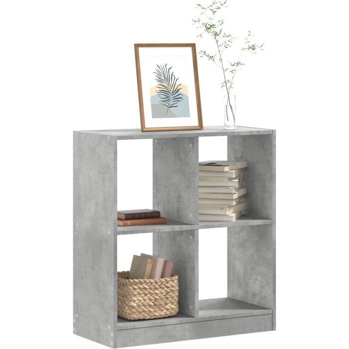 Librería gris hormigón, 68,5 x 32 x 75 cm, madera de ingeniería. - pangivo