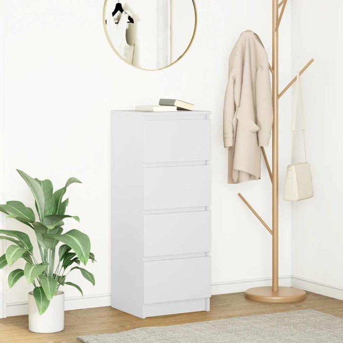 Maison exclusive - aparador blanco 37,5x35x99 cm madera de ingeniería