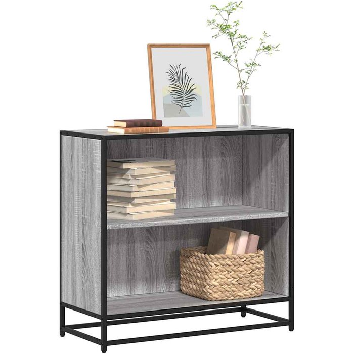 Librería sonoma gris de 80,5 x 35 x 76 cm, de madera de ingeniería. - pangivo