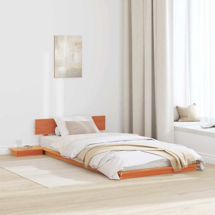 Estructura de cama marrón 90 x 200 cm madera vidaxl