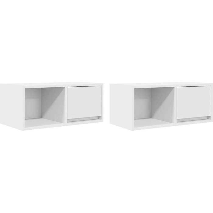 Mueble tv 2 uds blanco 60x31x25,5 cm madera composite