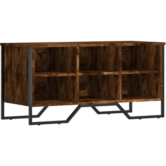 Zapatero de madera de ingeniería roble ahumado 90x38x45,5 cm - comfortxl