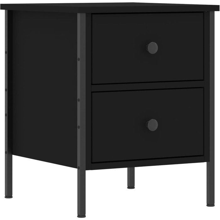 Mesita de noche madera de ingeniería negro 40x42x50 cm - comfortxl