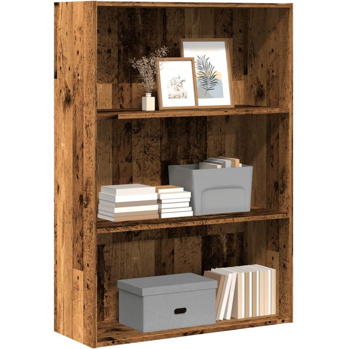 Librería de madera reciclada, 80x30x114 cm, madera de ingeniería. - pangivo