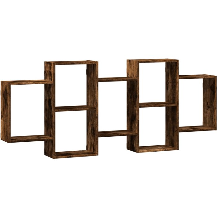 Estante de pared de madera laminada de roble ahumado 159x18x65cm - comfortxl