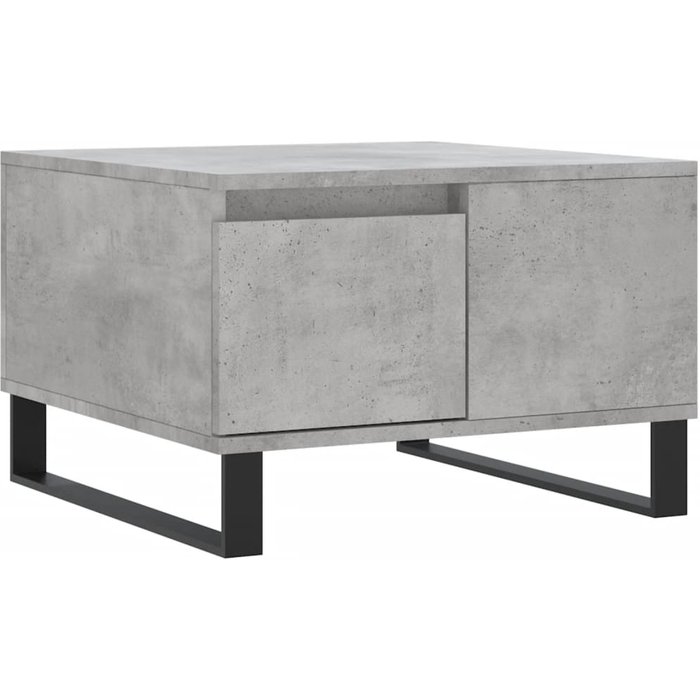 Mesa de centro madera contrachapada gris hormigón 55x55x36,5 cm