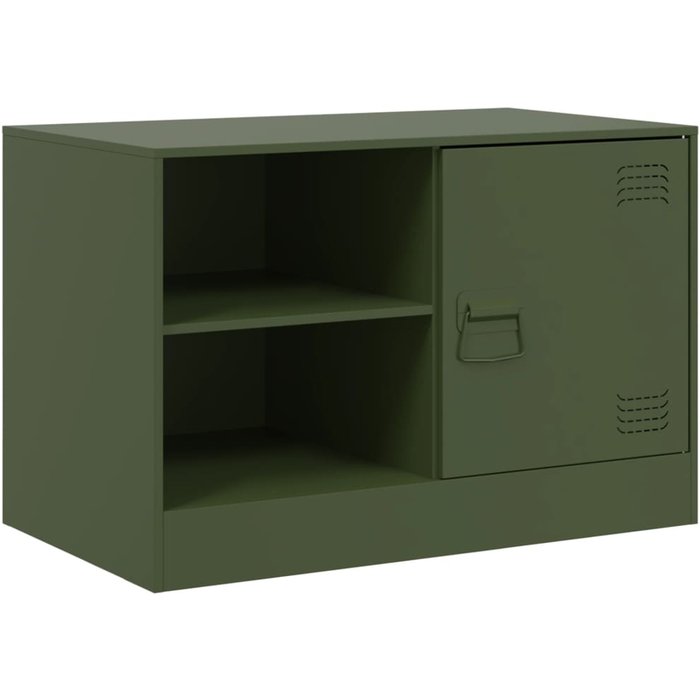 Mueble para tv | mueble de salón de acero verde oliva 67x39x44 cm cfw71477