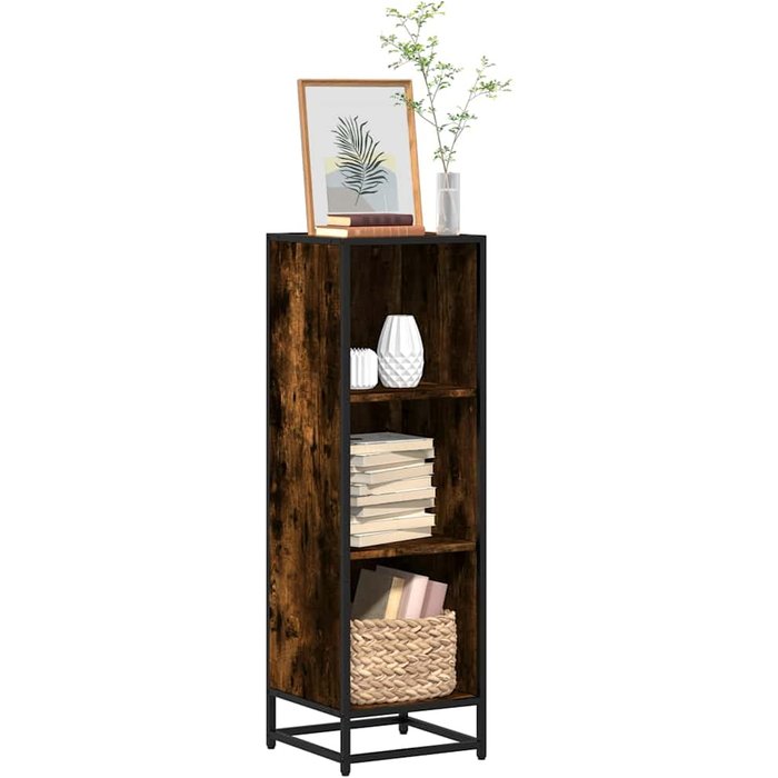 Librería de roble ahumado, 33,5 x 33 x 107,5 cm, madera de ingeniería. - pangivo