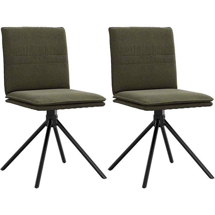 Silla de comedor de ante sintético verde militar