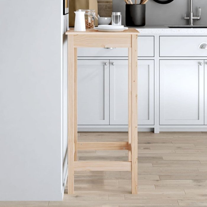 Vidaxl mesa alta de bar madera maciza de pino 50x50x110 cm
