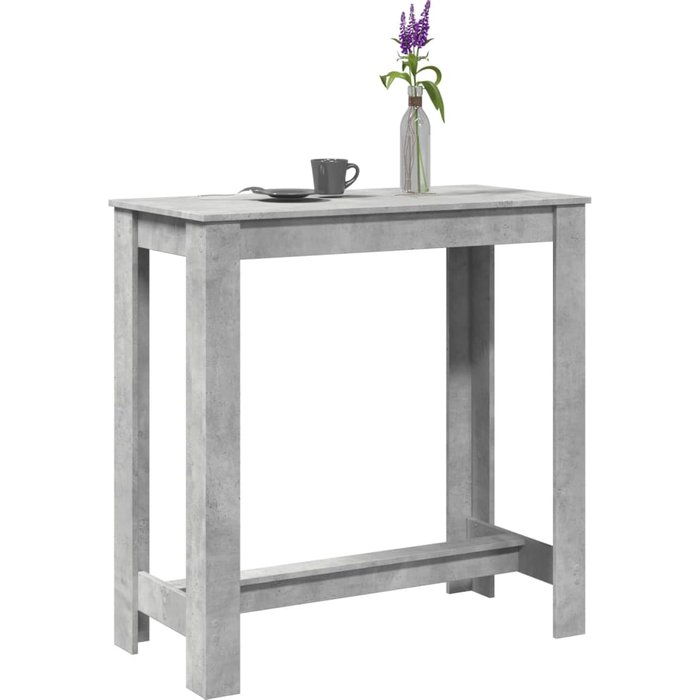 Mesa alta hormigón gris 102x50x103,5 cm madera contrachapada
