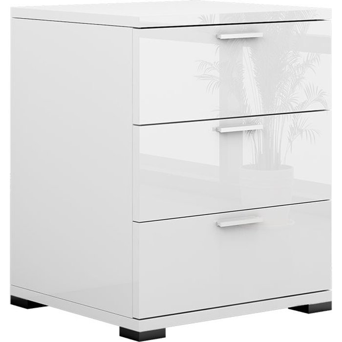 Vicco mesilla de noche marseille, blanco alto brillo, 46.2 x 60 cm